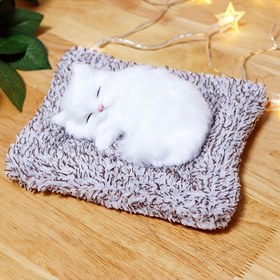 Resim Gerçekçi Uyuyan Kedi Figürleri - Sentetik Kürk, Pilsiz, Klasik Tarz, Ev ve Araba Dekoru için Mükemmel, Partiler ve Tatiller için İdeal Hediye 