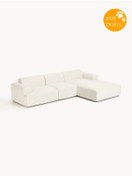 Resim S Home Design Concept Molly Köşe Koltuk Sağ Köşe, Teddy Beyaz 290x185 cm (Pati Dostu) 
