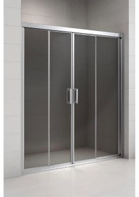 Resim Duşakabin Füme Temper Cam Elegant Seri Ön Cephe Krom Profil - Yükseklik: 190 Cm Krom 