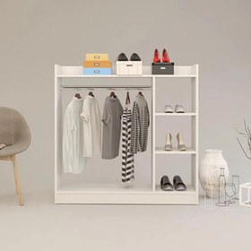 Resim Remaks Pratik 3 Raflı Elbise Dolabı Beyaz 