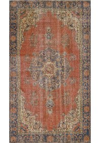 Resim Ilham Verici Vintage El Işlemeli Jüt Kilim Halı - 154x264 Cm 9953 