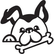 Resim Köpek ve Kemik Duvar Dekor Sticker 40 x 40 cm 