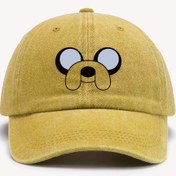 Resim 1 adet Karikatür Baskılı Beyzbol Şapkası - Ayarlanabilir Snapback, Erkekler & Kadınlar için Hafif Pamuk Güneş Şapkası, Retro Yıkanmış Yıpranmış Tarz, Sarı Siyah Karikatür Tasarım, Günlük Başlık | Karikatür Baskılı Şapka | Makinede Yıkanabilir 