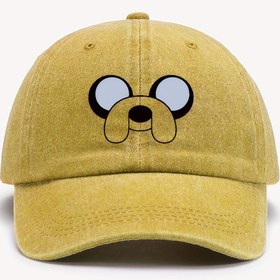 Resim 1 adet Karikatür Baskılı Beyzbol Şapkası - Ayarlanabilir Snapback, Erkekler & Kadınlar için Hafif Pamuk Güneş Şapkası, Retro Yıkanmış Yıpranmış Tarz, Sarı Siyah Karikatür Tasarım, Günlük Başlık | Karikatür Baskılı Şapka | Makinede Yıkanabilir 