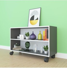 Resim Kenzlife Kitaplık Beril 048 090 020 Gri Tekerlekli Mutfak Dolabı Banyo Ofis Ayakkabılık Kiler 