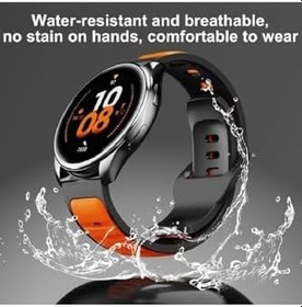 Resim Huawei Watch 4 46mm-Watch 4 Pro İle Uyumlu Çift Renkli Yumuşak Dokulu (22 MM) Silikon Kordon Siyah 