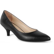 Resim KARVENSHOES Siyah Deri Minik Topuk 1408 Stiletto 