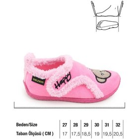 Resim Gezer Kışlık Kız Çocuk Rahat Taban Cırt Cırtlı Ayarlanabilir Ev Okul Kreş Panduf Ayakkabı Fuşya 