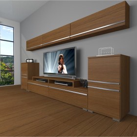 Resim Ekoflex 9 Mdf Tv Ünitesi Tv Sehpası - Naturel Ceviz 