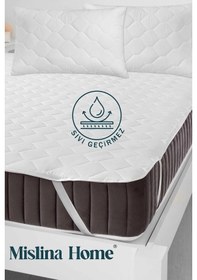 Resim Kapitone Microfiber Köşe Lastikli Ped Sıvı Geçirmez Tek - Çift Kişilik Yatak Koruyucu Alezi 