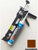 Resim Glax Tools Kahverengi Silikonize Mastik / Çekomastik 500 Gr. + Silikon Tabancası 