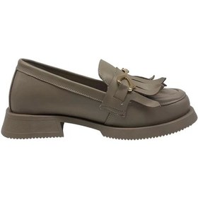 Resim Albini A-10427 Kadın Deri Loafer Ayakkabı - Vizon 