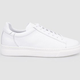 Resim Cabani %100 Hakiki Deri Beyaz Bağcıklı Erkek Spor Ayakkabı Beyaz 