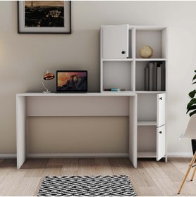 Resim Mezza 1991 Sılence Kitaplık - Çalışma Masası Takımı Beyaz 