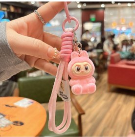 Resim Yeni Rab Kumaş Akın Reçine Anahtarlık Sevimli El İpi Bebek Süsleme Çanta Kolye Kolye Pembe 