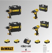 Resim Dewalt DCD805NT + DCD805NT + DCD791NT + DCD791NT 4 Adet 5 Amper Akü + Şarj Aleti Set 
