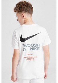 Resim Nike Sportswear Graphic Cotton Kids Tee White Baskılı Unisex Çocuk Tişört Beyaz Beyaz 
