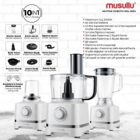 Resim Musullu Mutfak Robotu 10 In 1 2000W MSL-2034 