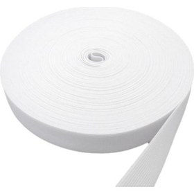 Resim Final Düğme 1.5 cm Beyaz Bel Paça Don Lastiği Yassı Geniş Lastik 10 M Lateks Ürün 