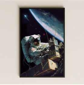 Resim Nasa Görevi Temalı Astronot Pleksi Tablo - Uzay İstasyonu Üzerinde 