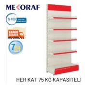 Resim Mekoraf Market Rafı 225X90X35 Cm 5 Katlı Beyaz 