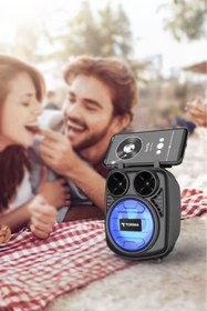 Resim Torima Telefon Tutacaklı Usb Tf Destekli D32 Bluetooth Hoparlör Siyah 