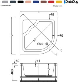 Resim Renkli Oturmalı Küvet | Jakuzi | Yalıköy | Sanacryl - 110x110 / Siyah / 1 Kişilik 