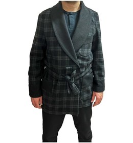 Resim Ekose Yün Kaşe Robdöşambır - Füme Gri 