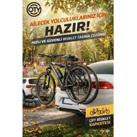 Resim Oty 2 Bisiklet Taşıyıcı - 2 Bisiklet Taşıma Aparatı Yeni Nesil Tüm Araçlara Uyumlu (Suv-Sedan-Hacback-Hafif Ticari ) 