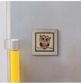 Resim Baykuş Baskılı Mdf Magnet 7x7 58 