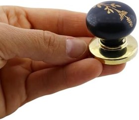 Resim Glaswen 8 Adet Asya Kulp Siyah Polimer Düğme Kulp Altın Tabla Mobilya Mutfak Dolabı Çekmece Kulbu Kulpları 