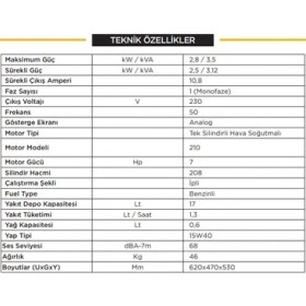 Resim FULL FGL 3500L Benzinli Jeneratör 3,5kVA 
