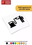 Resim Genel Markalar Benzin Pompası Kafaya Sticker Oto Motor Laptop Duvar Folyo Sticker 25x25 cm 