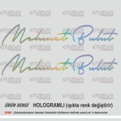 Resim Size Özel Isim Imzası Hologram 2 Adet Ad Soyad Imza ETIKET-20X4 cm Siyah - Mesaj Atıınız- 