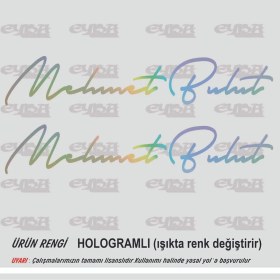 Resim Size Özel Isim Imzası Hologram 2 Adet Ad Soyad Imza ETIKET-20X4 cm Siyah - Mesaj Atıınız- 