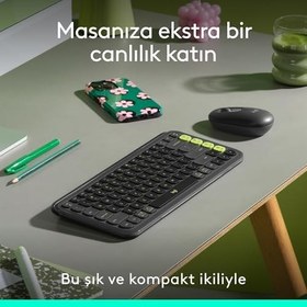 Resim Logitech POP ICON COMBO Kablosuz Klavye ve Mouse Seti, Bluetooth, Konforlu Tasarım, Programlanabilir Tuşlar, Sessiz Tıklamalar, 3 Cihaza Kadar Easy-Switch, Türkçe Q Klavye, Siyah 