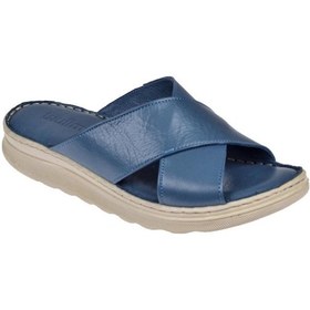 Resim Pullman Hakiki Deri Comfort Kadın Terlik Plm-45 Kot Mavi-Kot Mavi 