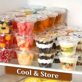 Resim 50'li Paket Şeffaf Plastik Bardaklar Kapaklı - BPA'sız, Kurşunsuz, Sadece Elde Yıkanır - Soğuk İçecekler, Buzlu Kahve, Smoothie için Uygun - Düğünler, Doğum Günleri, Sevgililer Günü, Seyahat, Aile Toplantıları için İdeal 