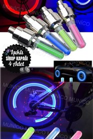 Resim Gaggani 4 Adet Eğlenceli ve Güvenli Sürüşler İçin Bisiklet Tekerlek Işıkları Renkli LED ile Bisiklet 