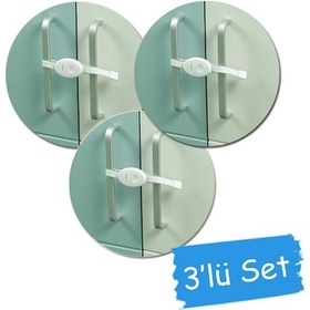 Resim Evokids Çift Kapaklı Askılı Dolap Kilidi (3 Lü Set) Çok Renkli 