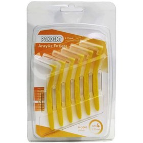 Resim Pakdent Arayüz Fırçası 0,7 mm 6'lı L tipi Sarı 