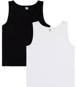 Resim Civil Boys Siyah-Beyaz 2-12 Yaş Erkek Çocuk 2'li Atlet - Standart / 10-11 Yaş 