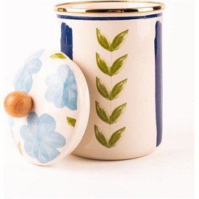 Resim Bloom Emaye Kapsül Kavanozu / Çok Amaçlı Kavanoz 17 Cm Bej 