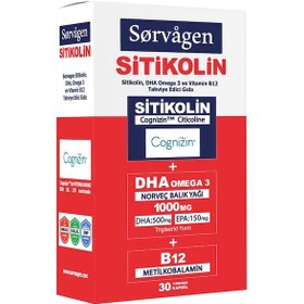 Resim Sorvagen Smart Sitikolin DHA Omega 3 ve B12 Takviye Edici Gıda 30 Kapsül 