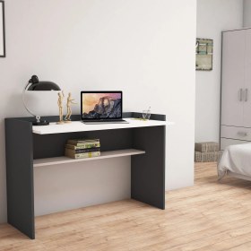 Resim Bimossa Nazende Çalışma Masası Antrasit Beyaz 
