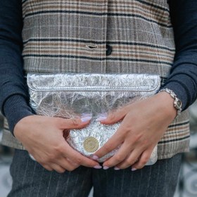 Resim Cosima Envelope Clutch Silver 