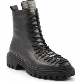 Resim Siyah Lame Leather Kadın Bot & Bootie K02178001203 Siyah 