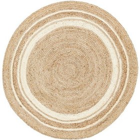 Resim Eko Halı Juno Ech 01R Natural Whıte El Dokuma Naturel Jüt Hasır Halı - 90X90 