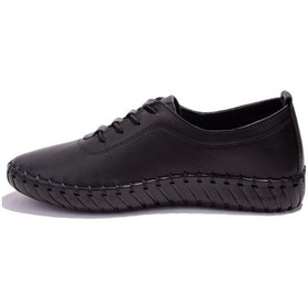 Resim Polaris 103083 Siyah 5 Nokta Ortopedik Günlük Kadın Deri Ayakkabı 001 