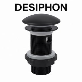 Resim Siyah Pop-up Lavabo Sifonu Porselen Başlıklı, Taşmalı Lavabolar 